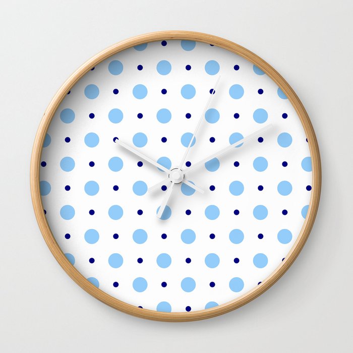 new polka dot 58 - dark and light blue Wall Clock