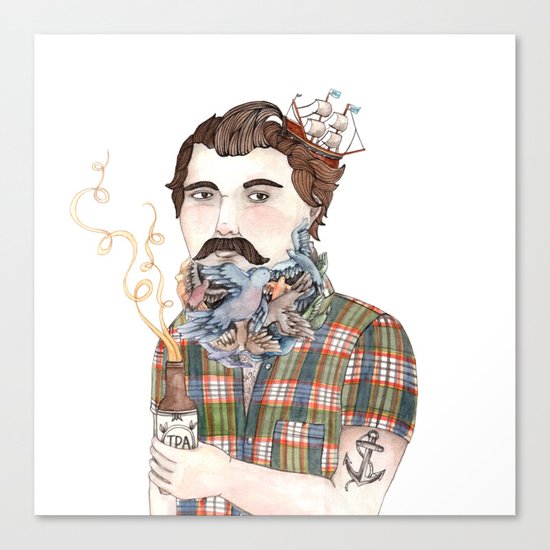 Flock of Beards Canvas Print