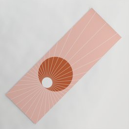 Geometric Lines in Terracotta Rose Gold 2 (Sun Abstraction) Yoga Mat