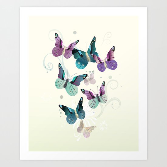 Butterfly dance Art Print