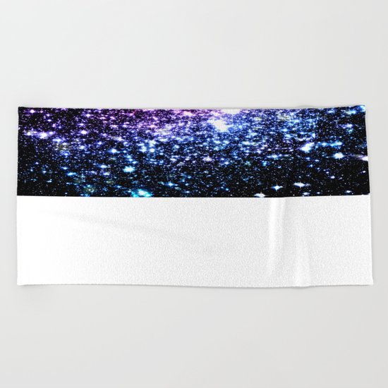Cool Tone Galaxy Stars Beach Towel