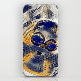 A girl swimming under the water in a pool illustration design iPhone Skin