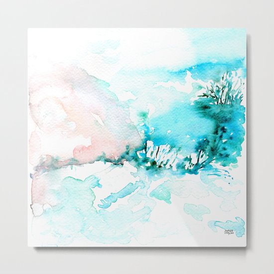 Cotton mountains -abstract watercolor Metal Print
