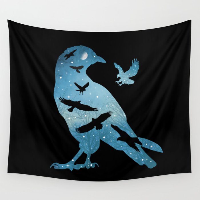 The Night Of The Crows Wall Tapestry