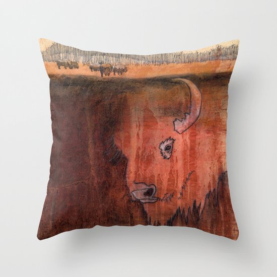 Bison Throw Pillow