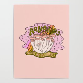 Aquarius Mushroom Poster