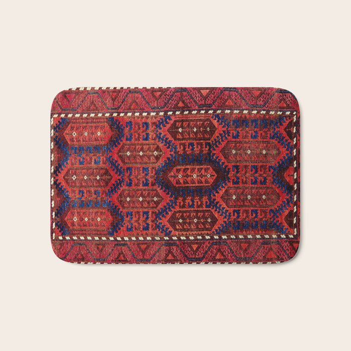 Baluch Antique Khorasan Persian Rug Print Bath Mat by Vicky Brago
