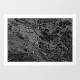 Thick Paint Black Gray Textured Modern Minimalist Painted Abstract Art Print