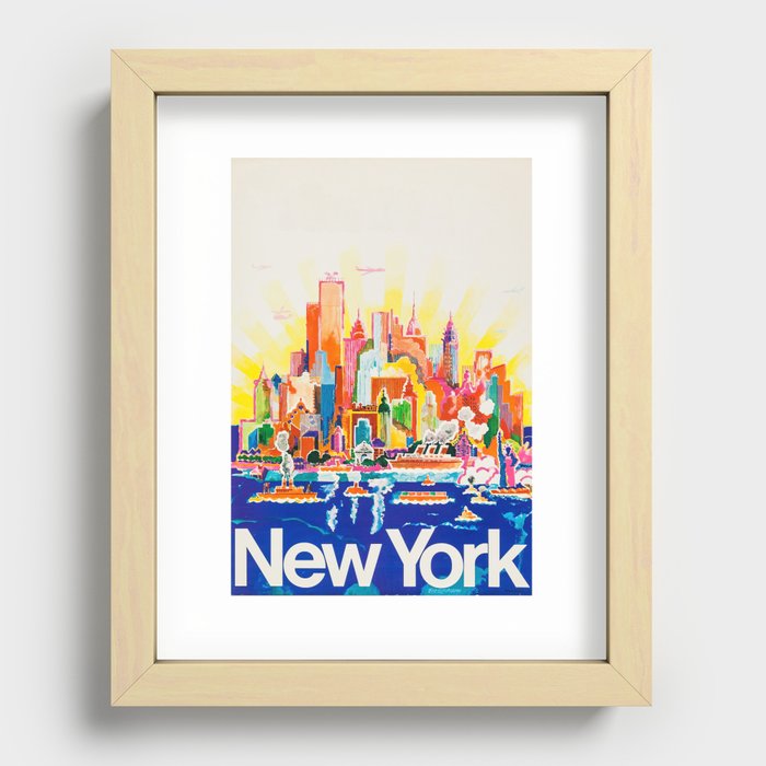 Vintage New York  Recessed Framed Print