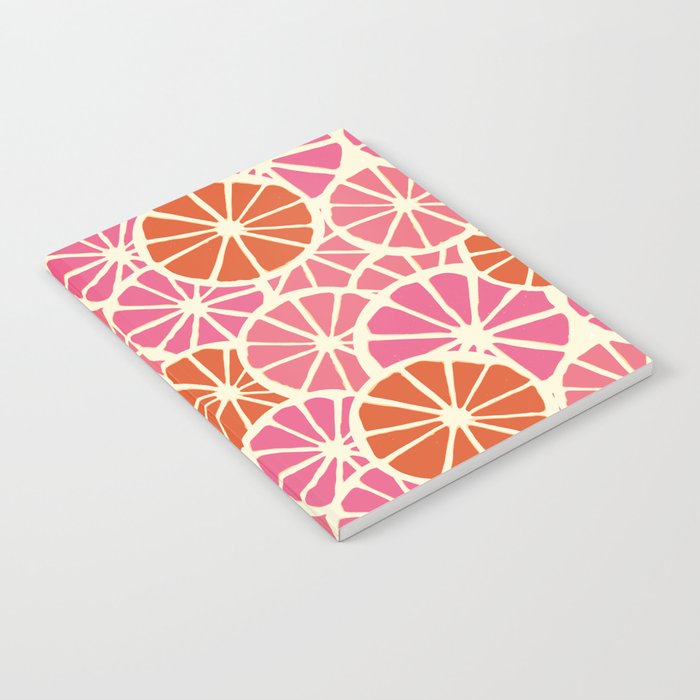 Pink Grapefruit Slices Pattern Notebook