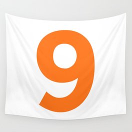 Number 9 (Orange & White) Wall Tapestry
