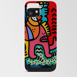 Colorful and Funny Graffiti Creature with a Red Sky By Emmanuel Signorino iPhone Card Case