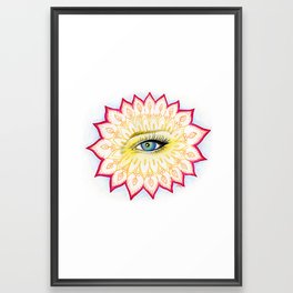 Flower eye mandala Framed Art Print