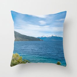 Beautiful Mountain and Lake Landscape Throw Pillow