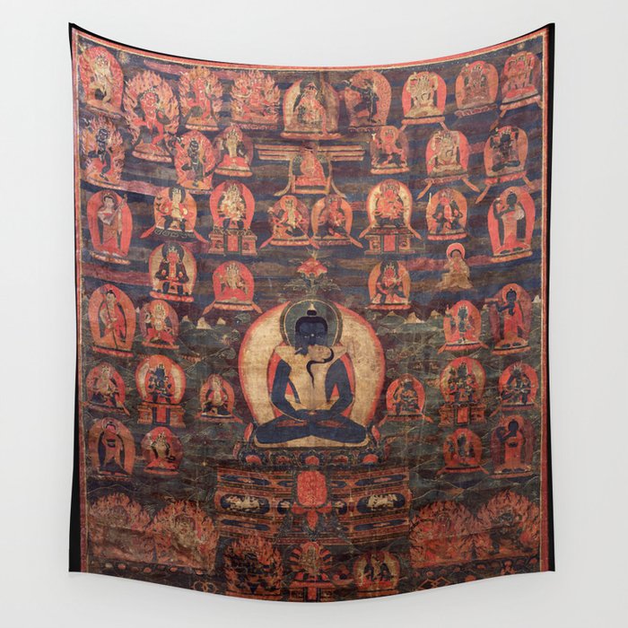 Buddhist Thangka Bodhisattva Samantabhadra Buddha Wall Tapestry