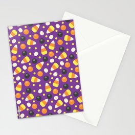 Halloween Candy Corn Purple Stationery Cards