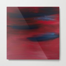 Color Swipes: Red and Navy Blue Metal Print