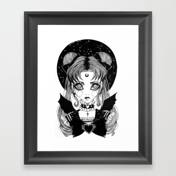 Sailor Goth Moon Framed Art Print