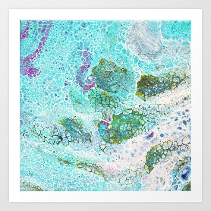 Abstract Contemporary Painting Aerial View Of The Ocean And Its