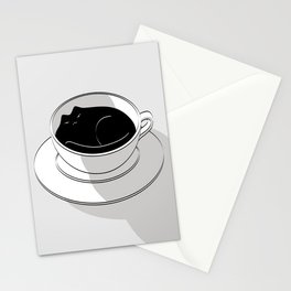 Coffee Cat 5: Black Catfee Stationery Card