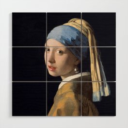 Girl with a pearl earring Wood Wall Art