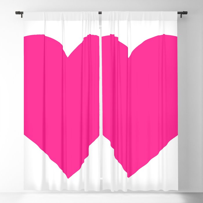 Heart (Dark Pink & White) Blackout Curtain