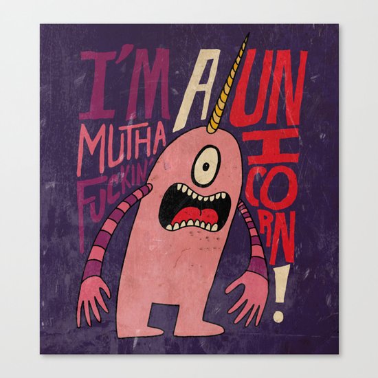 Mutha F'n Unicorn Canvas Print