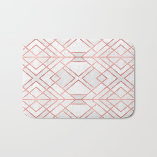 Geo Rose Gold Bath Mat