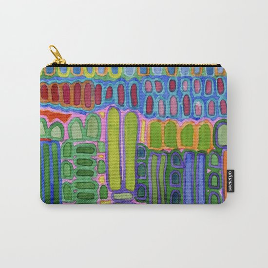 Colorful elongated Forms Pattern Carry-All Pouch