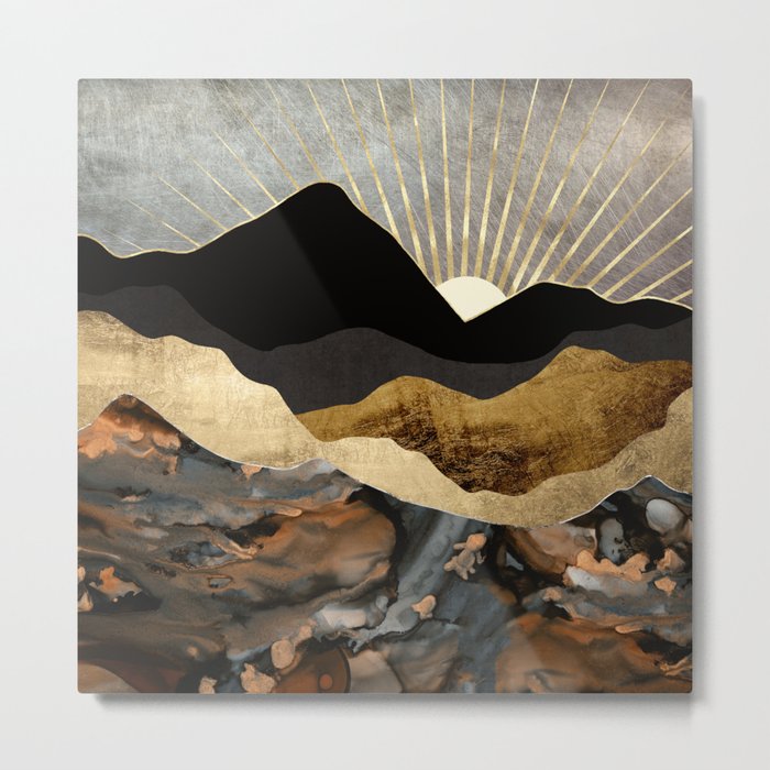 Copper and Gold Mountains Metal Print