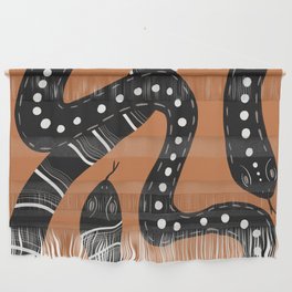 Two Snakes - Orange Wall Hanging