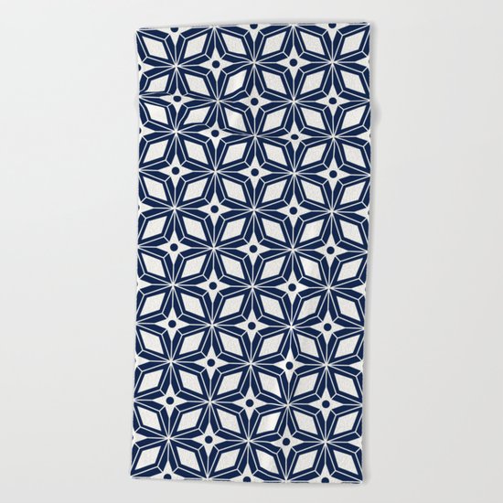 Starburst - Navy Beach Towel