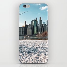 New York City Manhattan skyline during winter iPhone Skin