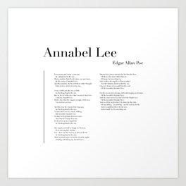 Annabel Lee by Edgar Allan Poe Art Print