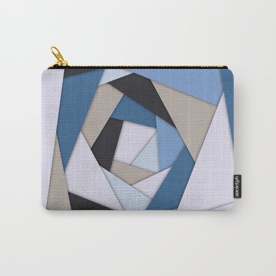 Abstract Blues Geometric Layers Carry-All Pouch