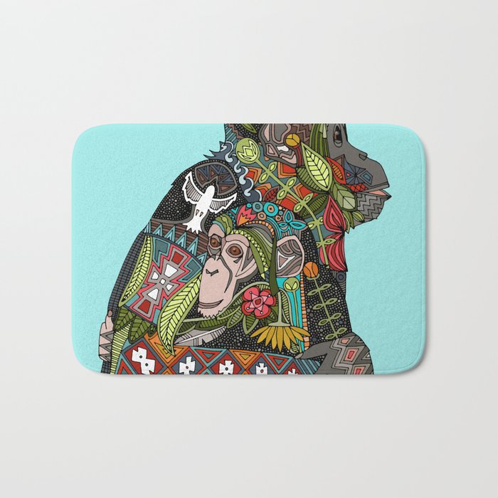 chimpanzee love sky Bath Mat