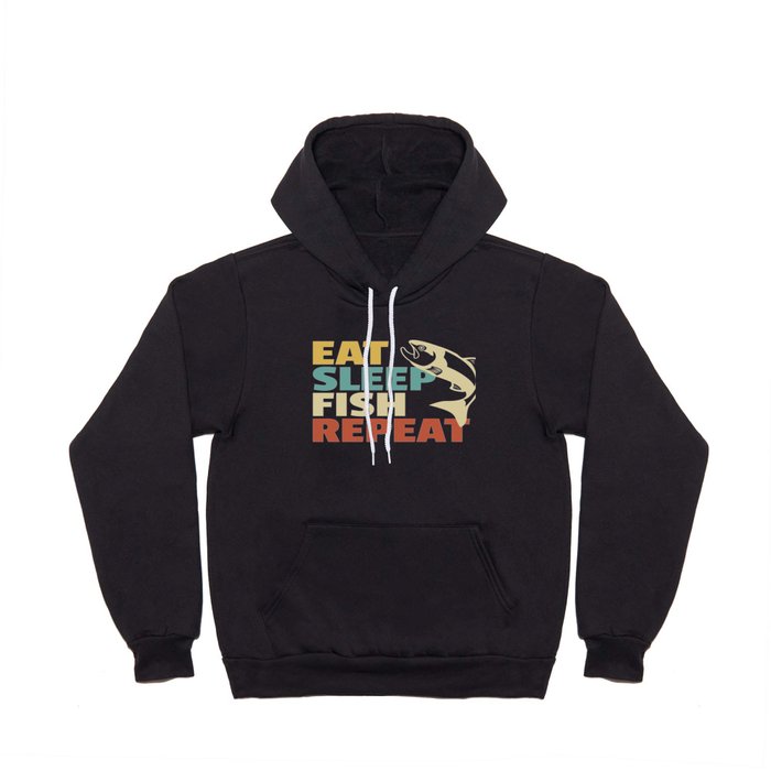 Retro Fishing Gift - Eat Sleep FISH Repeat Hoody