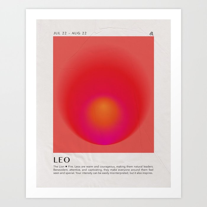 Leo Astrology Zodiac Aura Gradient Art Print Art Print