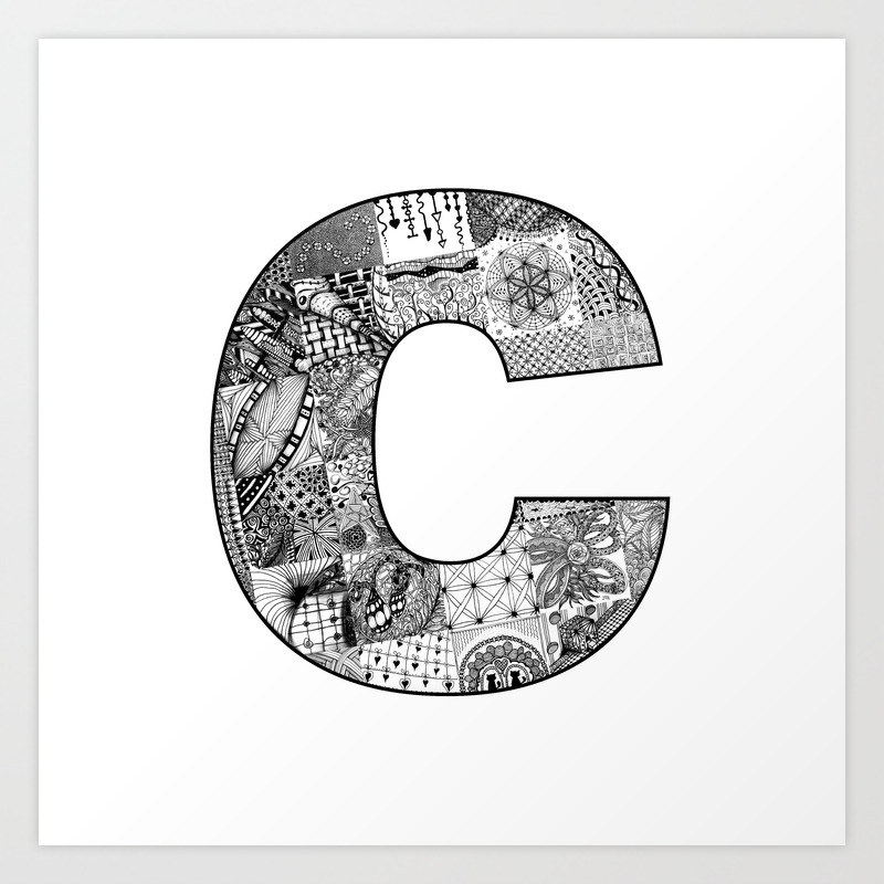 Cutout Letter C Art Print By Doodlingtogether Society6