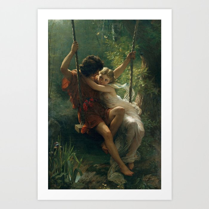 Springtime by Pierre-Auguste Cot 1873 Painting Couple in the Forest Art Print