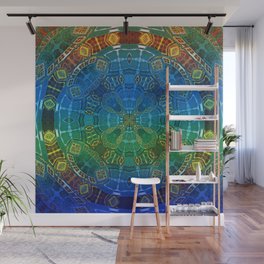 Glowing Vintage African Mandala Wall Mural