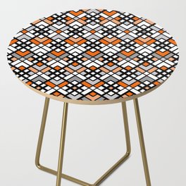 Abstract geometric pattern - orange and gray. Side Table