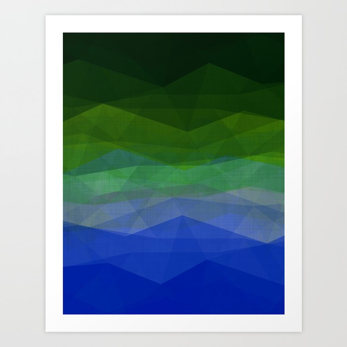 Rainbow Ocean Triangles Art Print