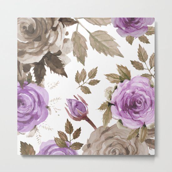 FLOWERS WATERCOLOR 9 Metal Print