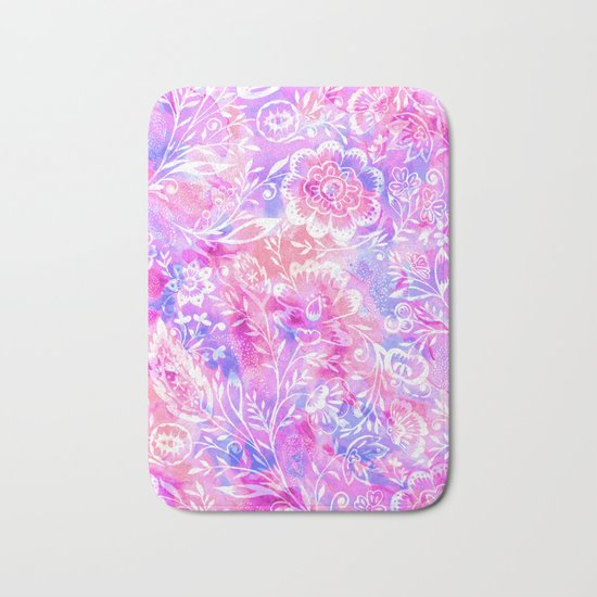 Feminine Folk Floral Bath Mat