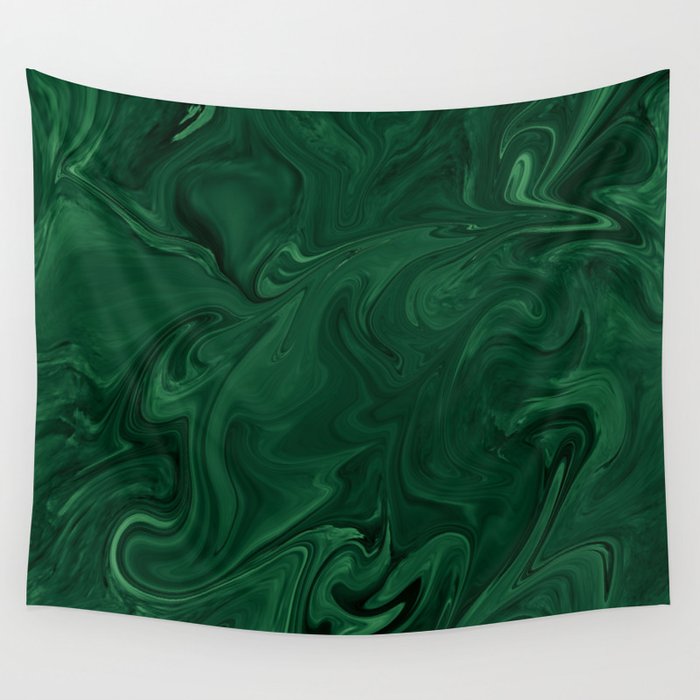 Modern Cotemporary Emerald Green Abstract Wall Tapestry