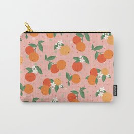 WE PERCEIVE | FRUITY SPIRIT COLLECTION - Blossom Orange Garden in the Fresh Morning Carry-All Pouch | Orange, Orangeflower, Peachycolor, Orangegarden, Blossom, Freshvibe, Fruityspirit, Morningvibe, Weperceivestyle, Graphicdesign 