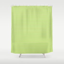[ Thumbnail: Beige and Green Colored Pattern of Stripes Shower Curtain ]