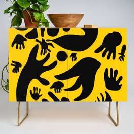African Yellow Pattern Abstract  Credenza