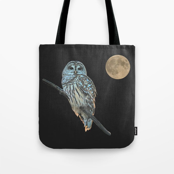 Owl, See the Moon: Barred Owl Tote Bag